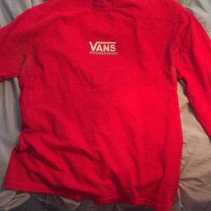 Red long sleeve vans shirt